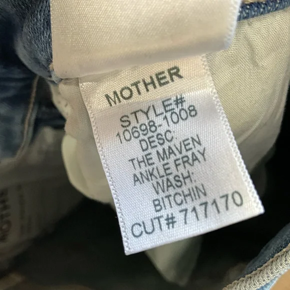 MOTHER Maven Wide Leg Ankle Fray Jeans Bitchin Wash Size 25 - Picture 6 of 6